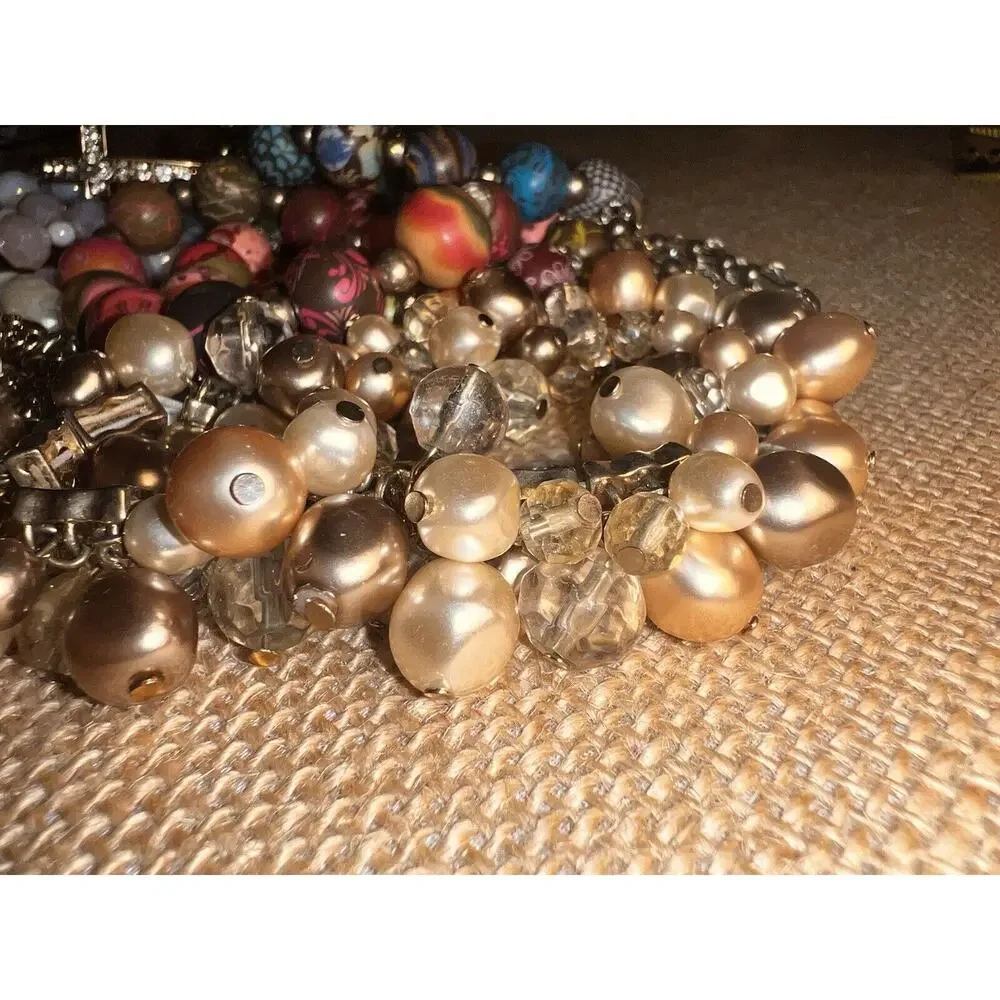 Mixed Lot Bracelets Viva Beads/Rhinestones--10 total-- Use for Jewelry making